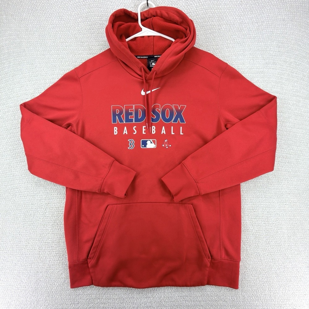 Nike Boston Red Sox Hoodie Mens Large Red MLB Authentic Collection Fleece